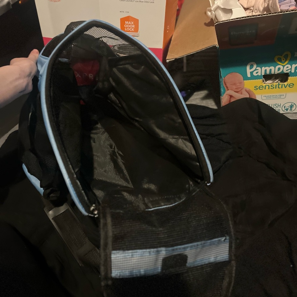 Black and Blue Pet Carrier
